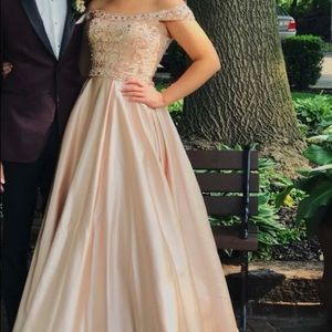 Sherri Hill Brown Champagne prom dress size - 6